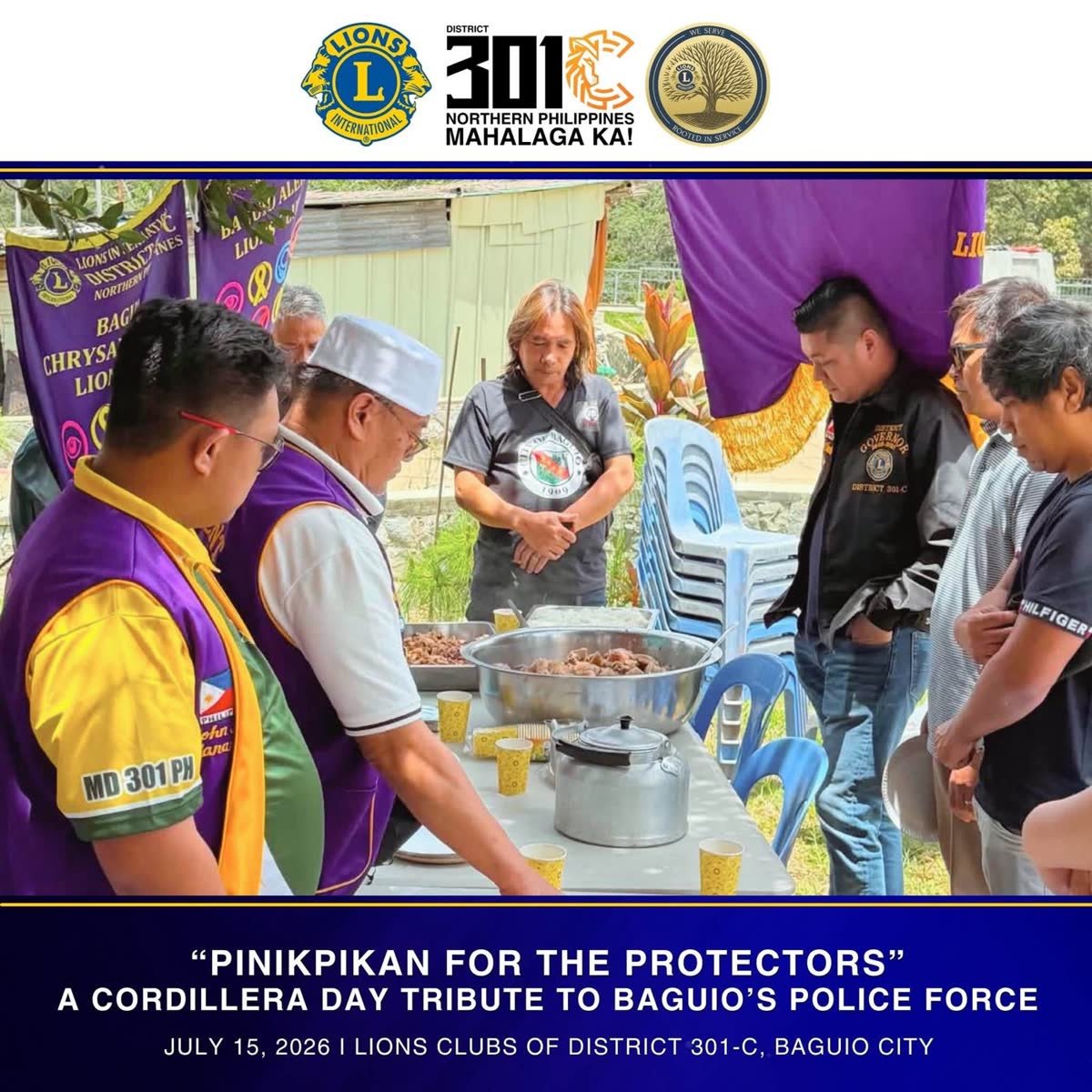 Lions cooking for Pinikpikan for the Protectors, a Cordillera Day tribute to Baguio's police