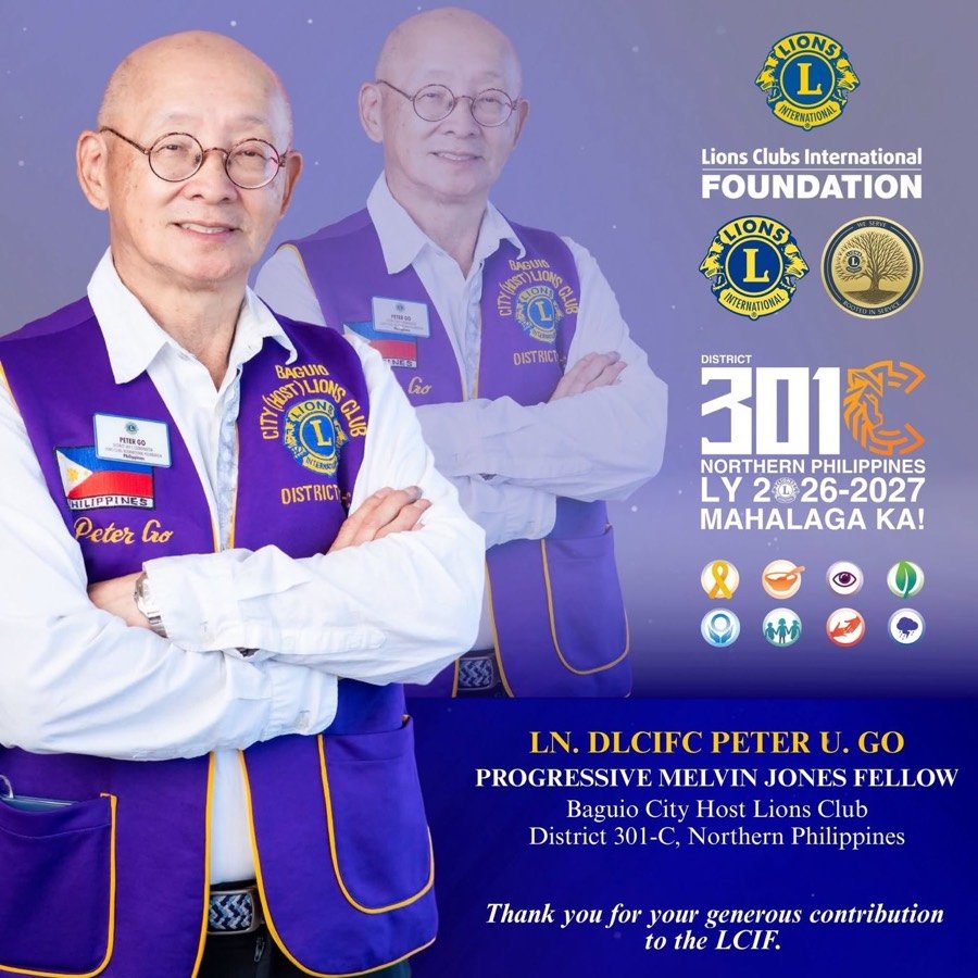 LN. DLCIFC Peter U. Go, PMJF, Baguio City Host Lions Club